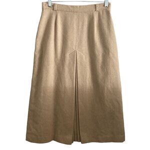 Vintage Skirt Womens 11/12 Wool blend Beige Center Slit Modest
